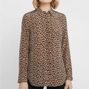 J.Crew Silk Cheetah Front Buttons Blouse 10